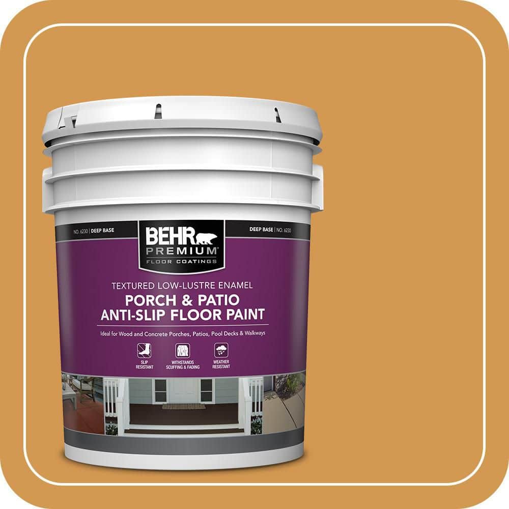 BEHR PREMIUM 5 gal. #PPU6-02 Saffron Strands Textured Low-Lustre Enamel Interior/Exterior Porch and Patio Anti-Slip Floor Paint