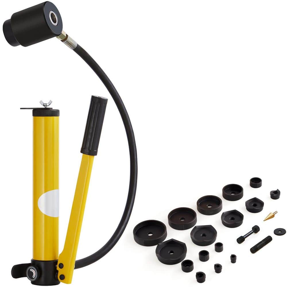 SKYSHALO Hydraulic Knockout Punch Kit, 15 Ton 1/2in. to 4in. Conduit Hole Cutter Set, KO Tool Kits