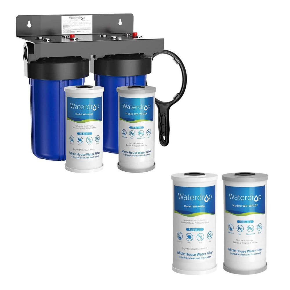Waterdrop Whole House Water Filter System, Reduce Iron and Manganese, with Carbon and Sediment Filters,Extra WF10FG Water Filter (1)