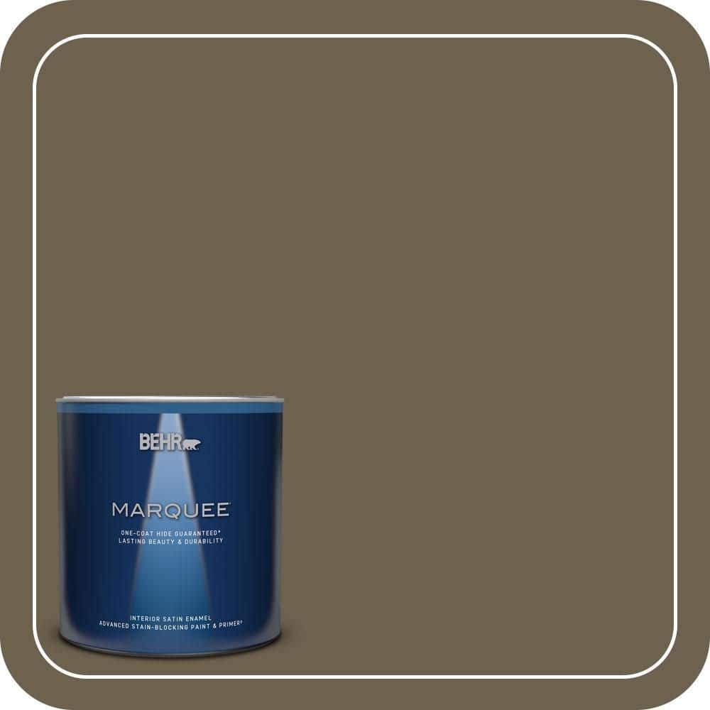BEHR MARQUEE 1 qt. #N310-7 Classic Bronze Satin Enamel Interior Paint & Primer