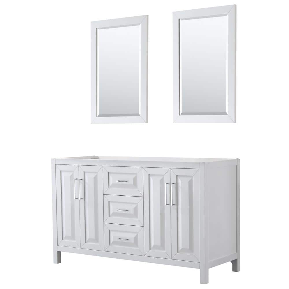 Wyndham Collection Daria 78.75 in. Double Bathroom Vanity Cabinet Only with 24 in. Mirrors White (1)