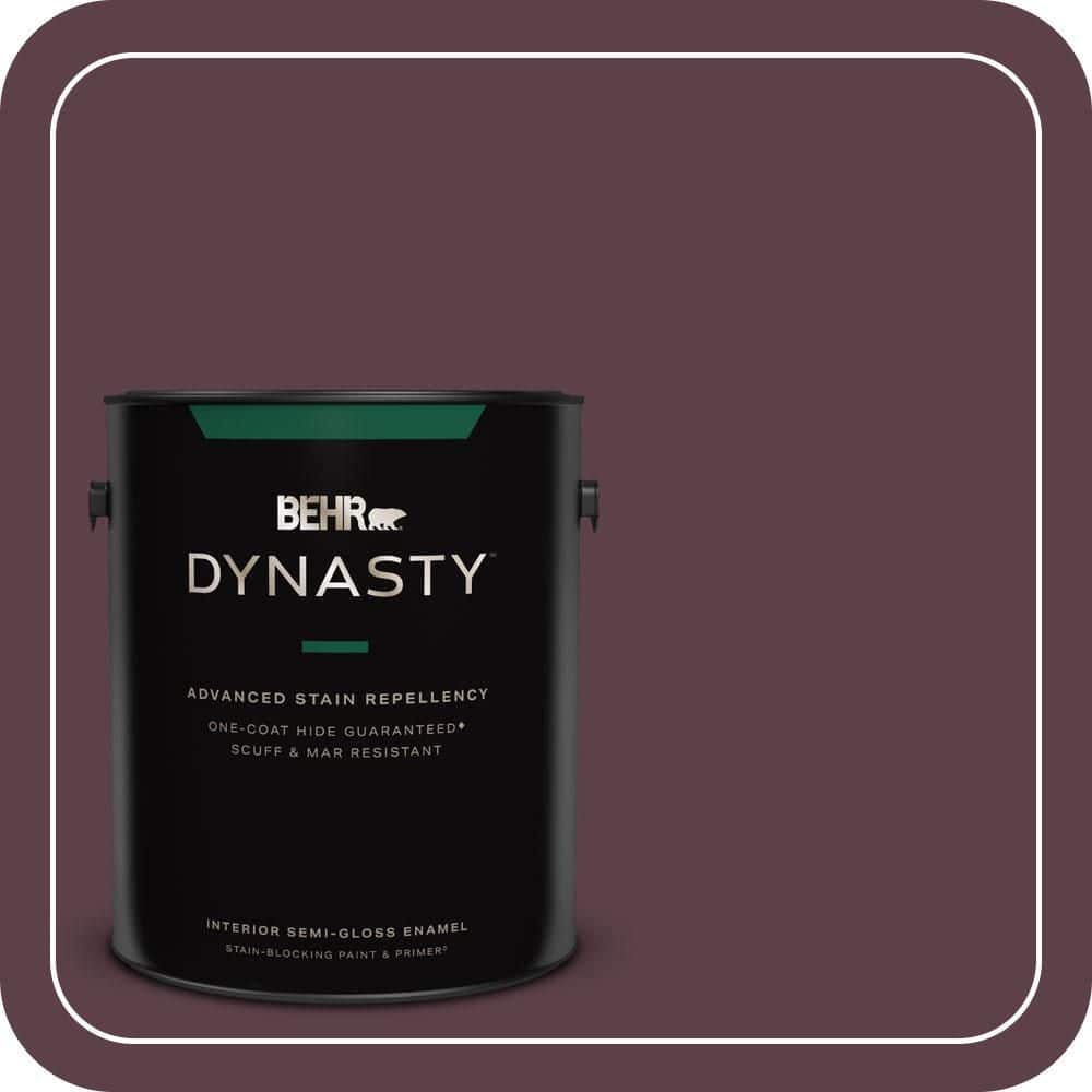 BEHR DYNASTY 1 gal. #QE-63 Napa Wine Semi-Gloss Enamel Interior Stain-Blocking Paint & Primer