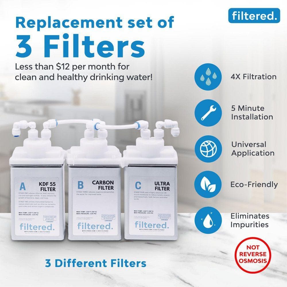 filtered. Filtered Inline Replacement Water Filter Set (2)