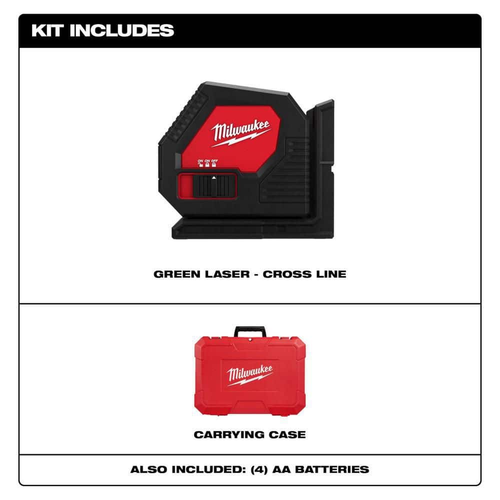 Milwaukee Alkaline Cross Laser with Laser Line Detector (3)