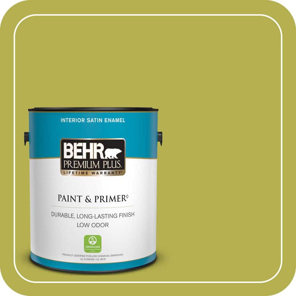 BEHR PREMIUM PLUS 1 gal. #P350-6 Laser Satin Enamel Low Odor Interior Paint & Primer