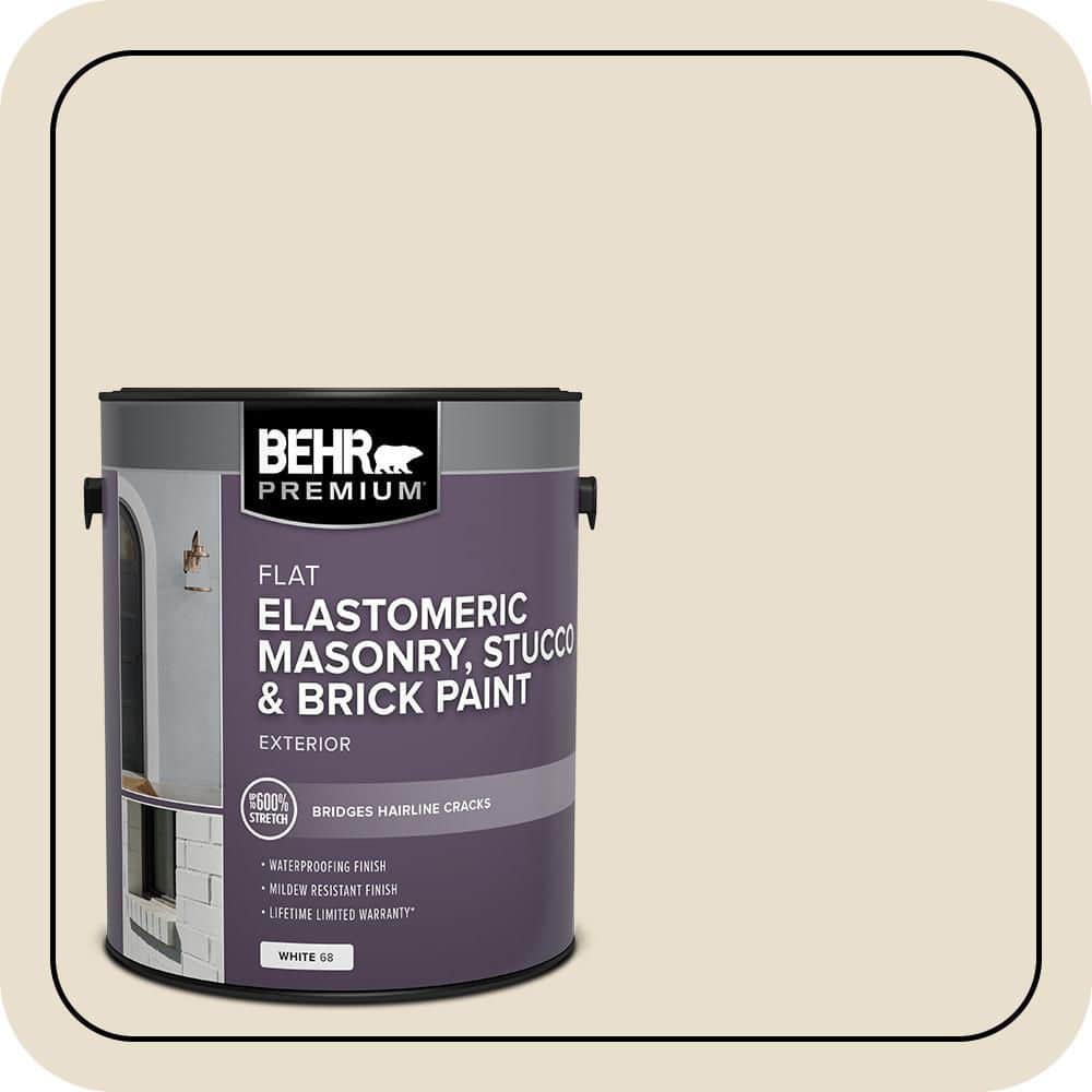 BEHR PREMIUM 1 gal. #MS-33 Eggshell White Elastomeric Masonry, Stucco and Brick Exterior Paint (1)