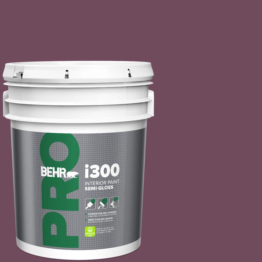 BEHR PRO 5 gal. #MQ1-39 Prussian Plum Semi-Gloss Interior Paint