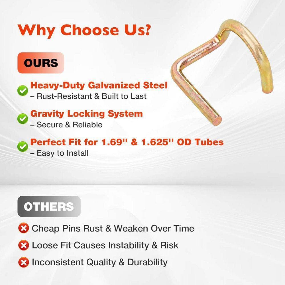 KIWDZFU 30 Pcs Scaffolding Gravity Lock Pins 2 Inch Pig Tail Steel Scaffold Safety G Pins Secure Locking (3)
