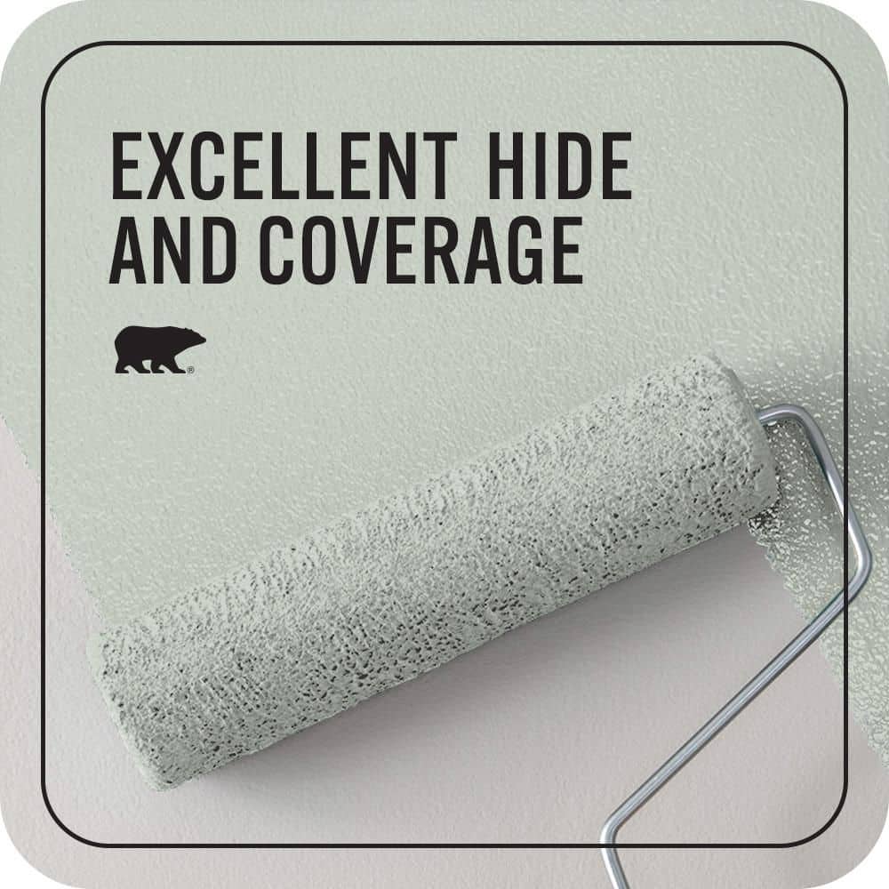 BEHR PREMIUM PLUS 1 qt. #MQ3-48 Shy Green Flat EcoMix Plant-Based Interior Paint & Primer (2)
