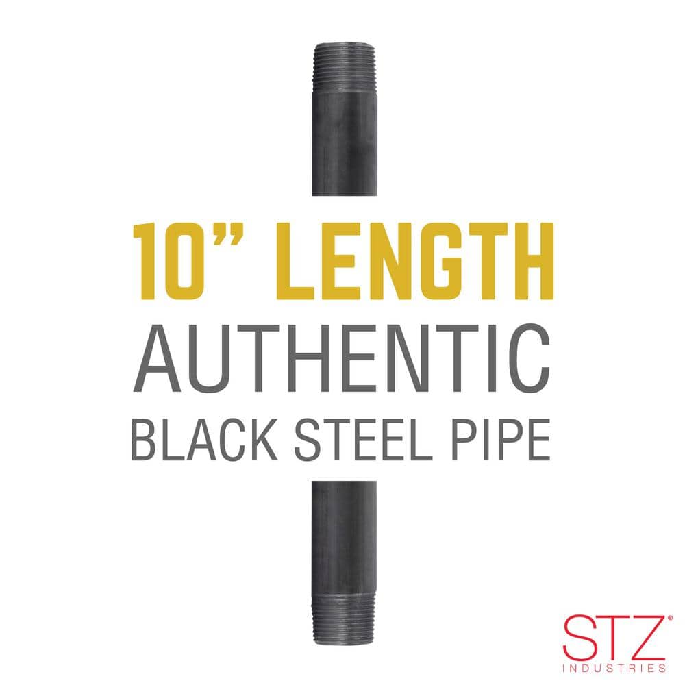 STZ 3/4 in. x 10 in. Black Steel Nipple (2)