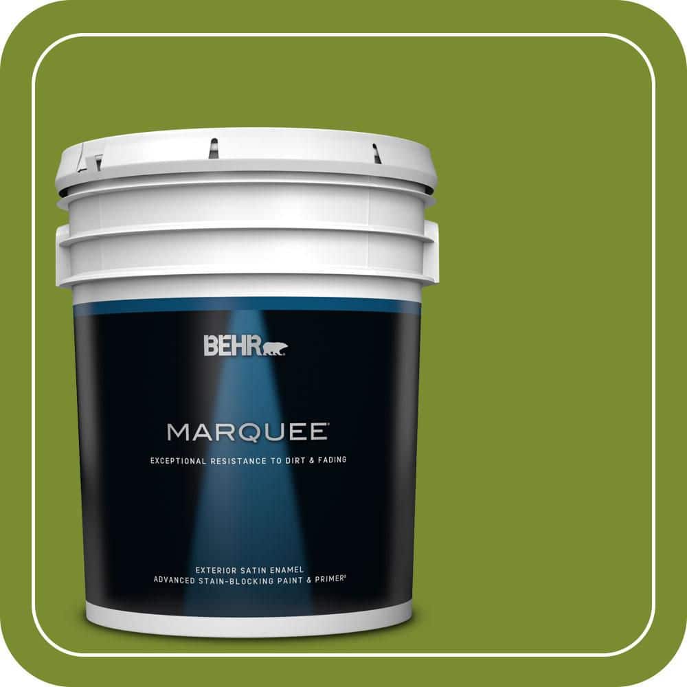 BEHR MARQUEE 5 gal. #P360-7 Sassy Grass Satin Enamel Exterior Paint & Primer