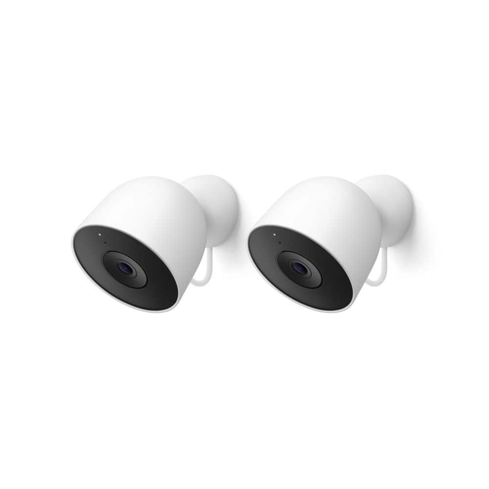 Google Nest Outdoor Smart Security Camera (Wired, 2nd Gen) 2-Pack - Snow