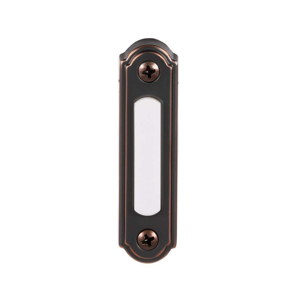 Defiant Wired LED Illuminated Doorbell Push Button, Mediterranean Bronze