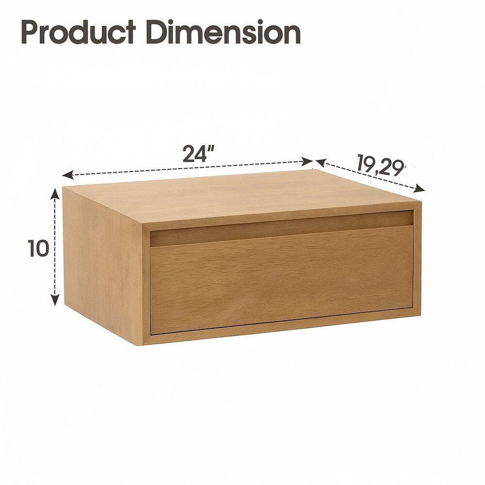YASINU 24 in. W 19.29 in. D 10 in. H Wall Mounted Bathroom Storage Wall Cabinet Smoke Oak (4)