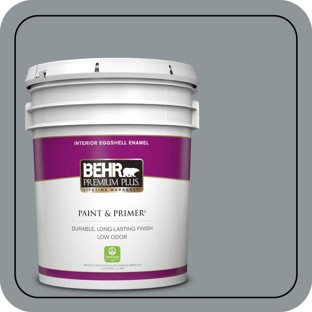 BEHR PREMIUM PLUS 5 gal. #N450-4 Moonquake Eggshell Enamel Low Odor Interior Paint & Primer