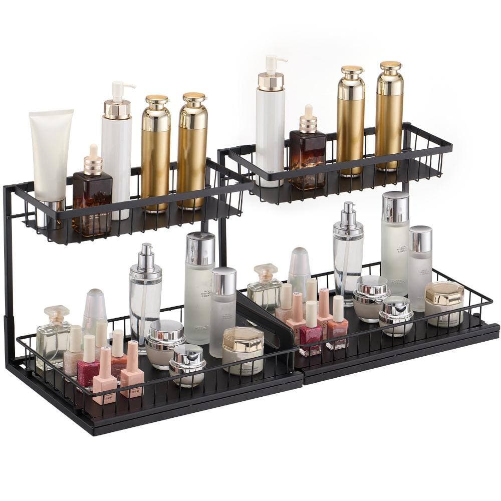 Volenca 2-Tier Pull-Out Cabinet Organizer, 2-Pack, Slide-Out Wire Baskets, Under Sink Storage, Fits 12.5"W (2)