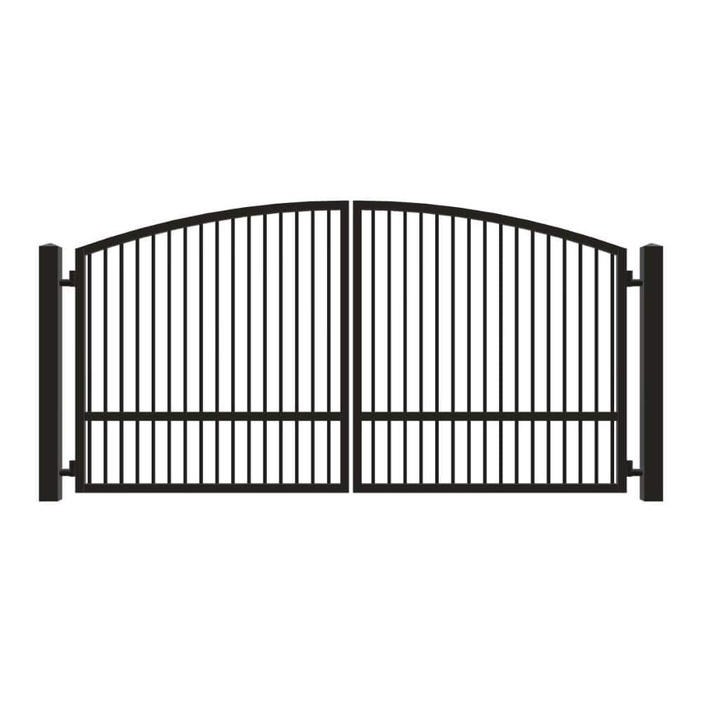 Unbranded Driveway Gate — Swing, Center, Arch, Single, Black — 146"W x 72"H (1)