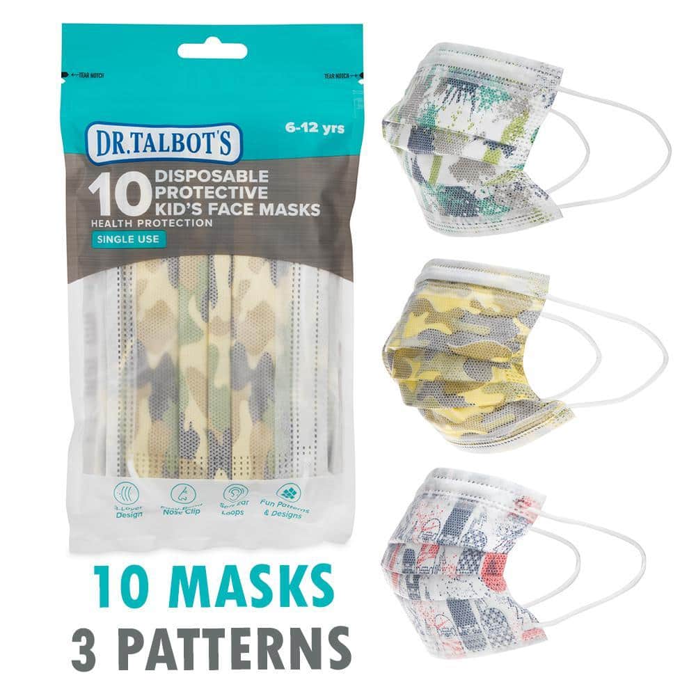 DR. TALBOT'S Disposable Boy's Protective Flat Pleated Face Mask (240 Pack) (2)