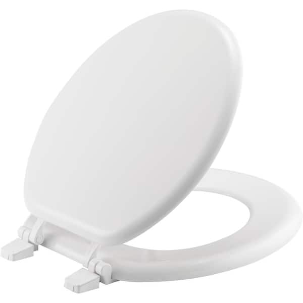 Unbranded Round Enameled Wood Toilet Seat in White