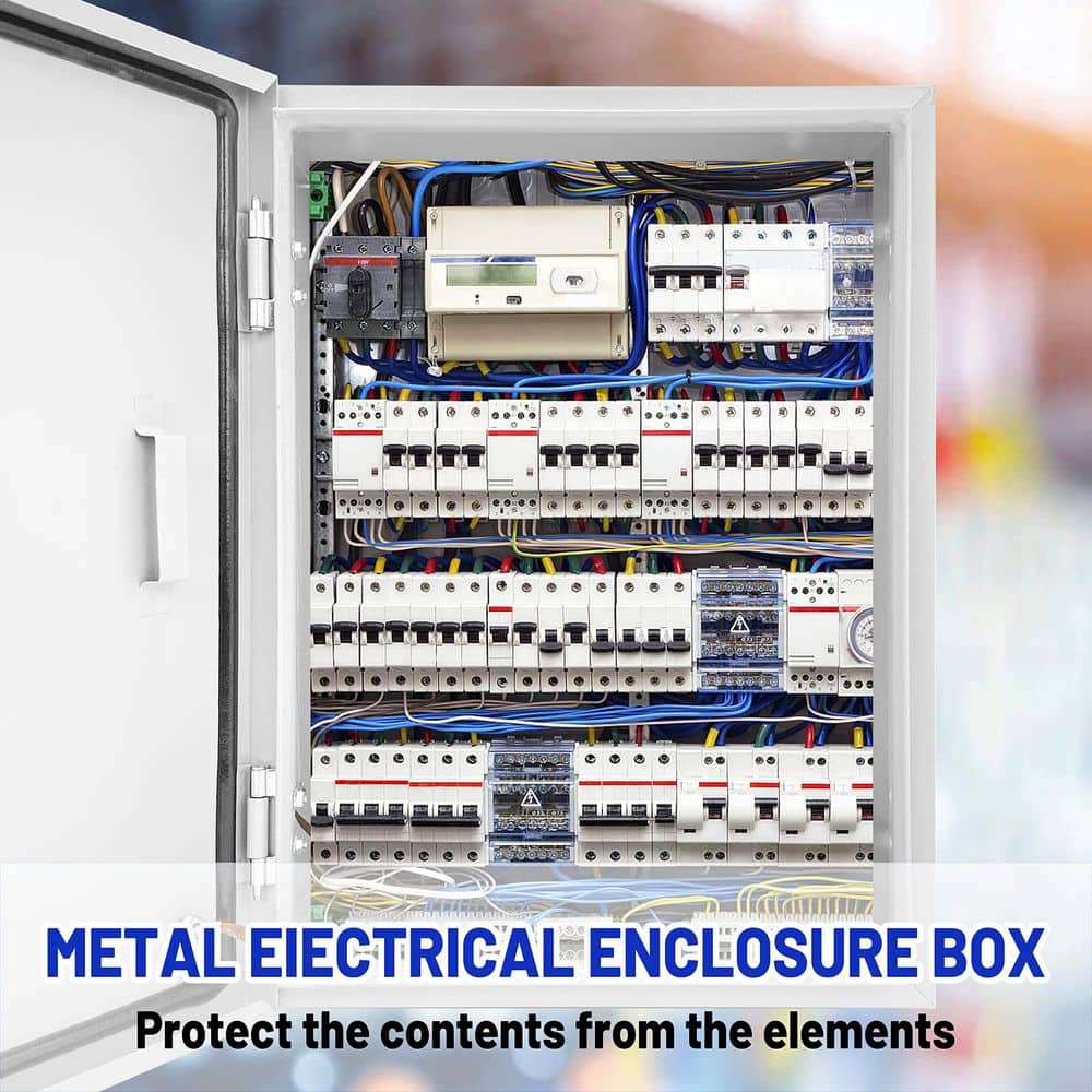 BeamBox 12 in. x 10 in. x 6 in. Steel Outdoor Electrical Box, NEMA 4X Enclosure, Waterproof and Dustproof, Lockable Junction Box (3)