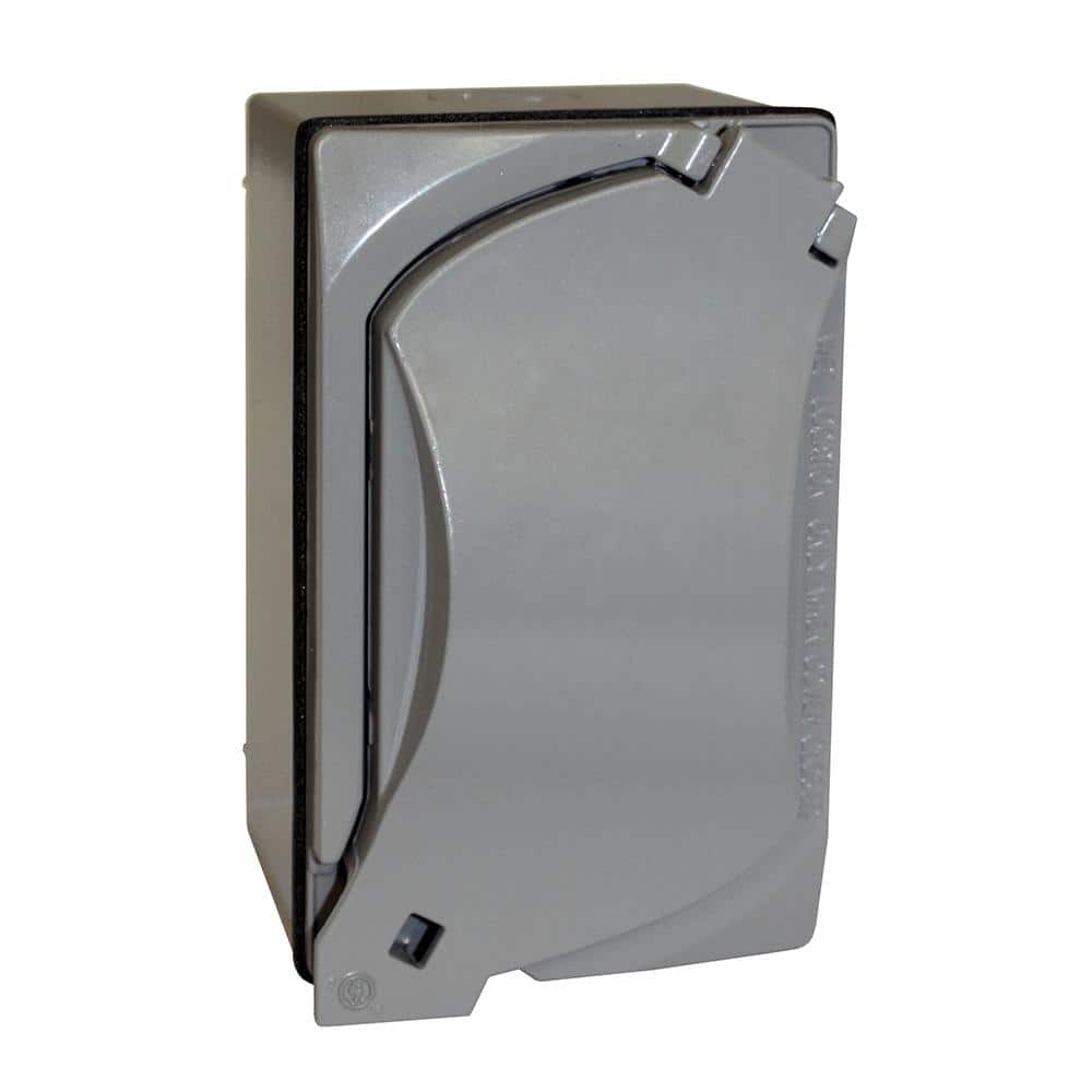 Commercial Electric 1-Gang Metal Weatherproof GFCI Receptacle Outlet Kit, Gray (2)