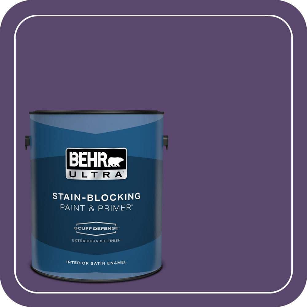 BEHR ULTRA 1 gal. #P570-7 Proper Purple Extra Durable Satin Enamel Interior Paint & Primer