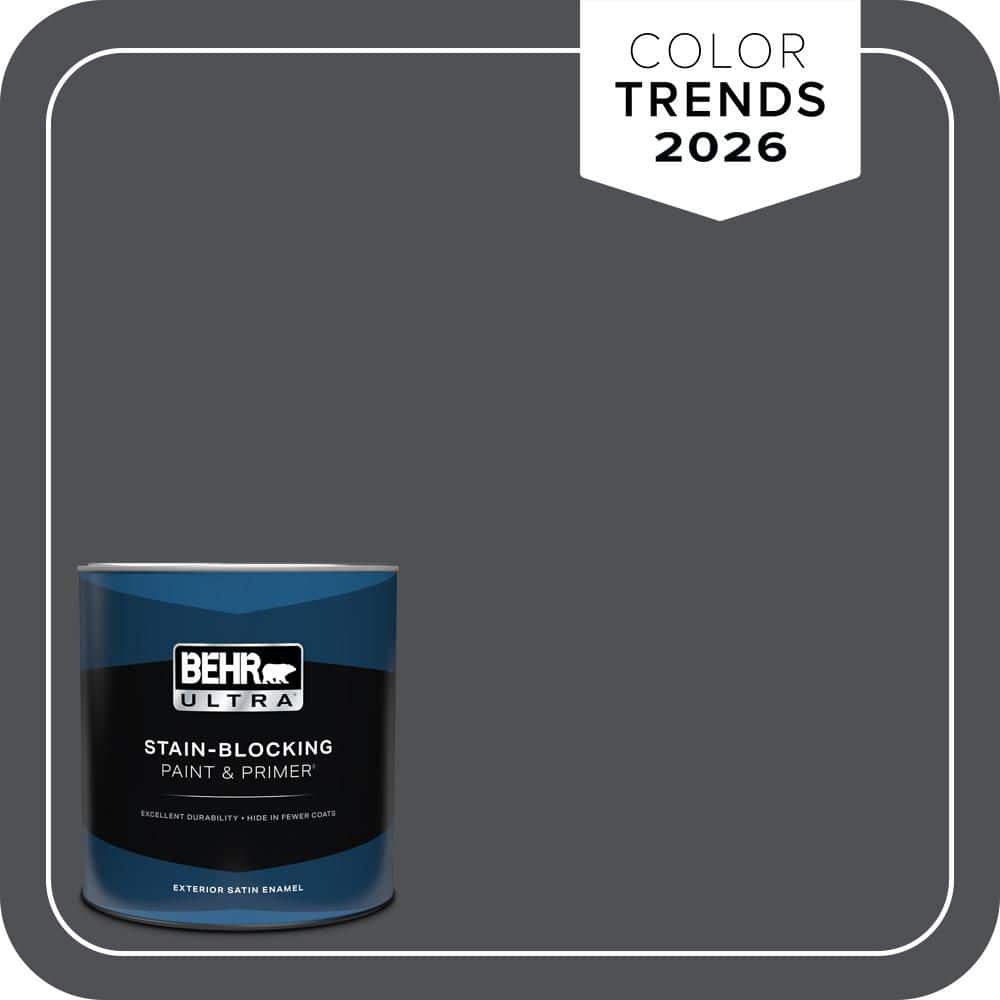 BEHR ULTRA 1 qt. #PPU18-01 Cracked Pepper Satin Enamel Exterior Paint & Primer (1)