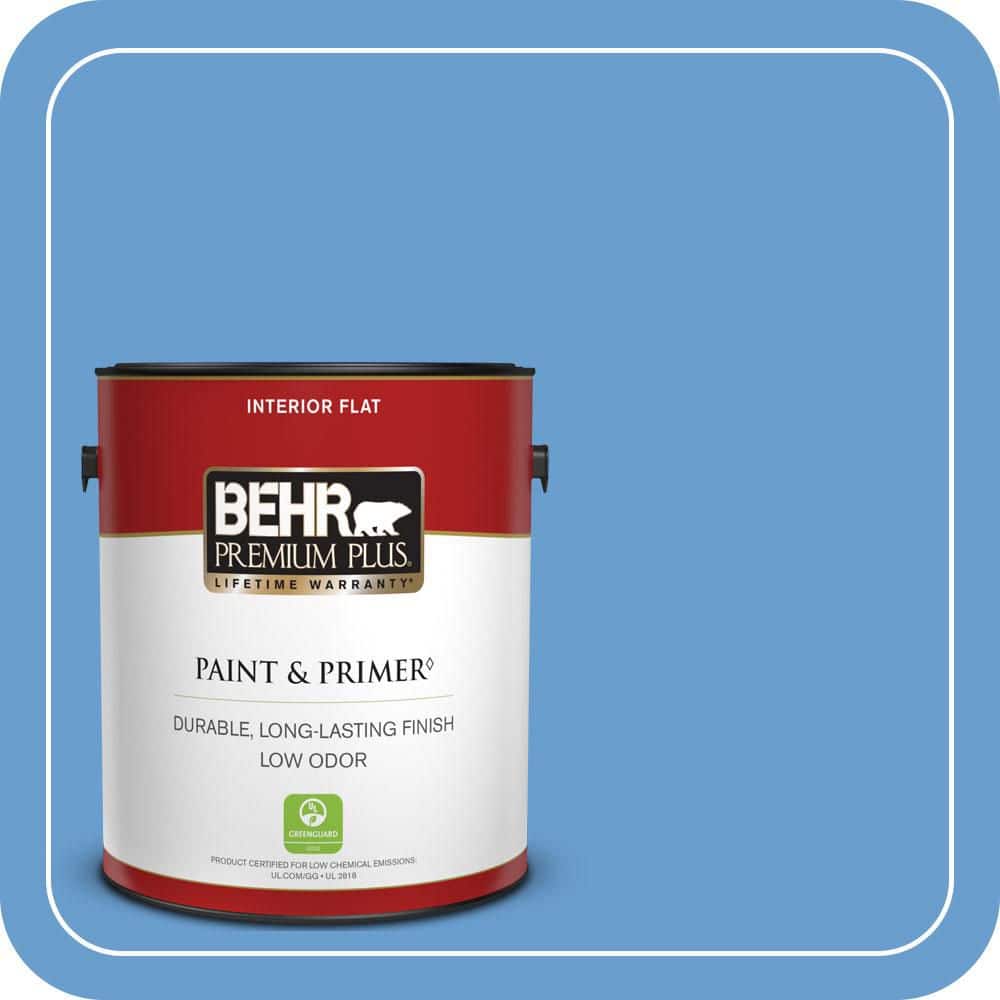 BEHR PREMIUM PLUS 1 gal. #570B-5 Gulf Stream Flat Low Odor Interior Paint & Primer (1)