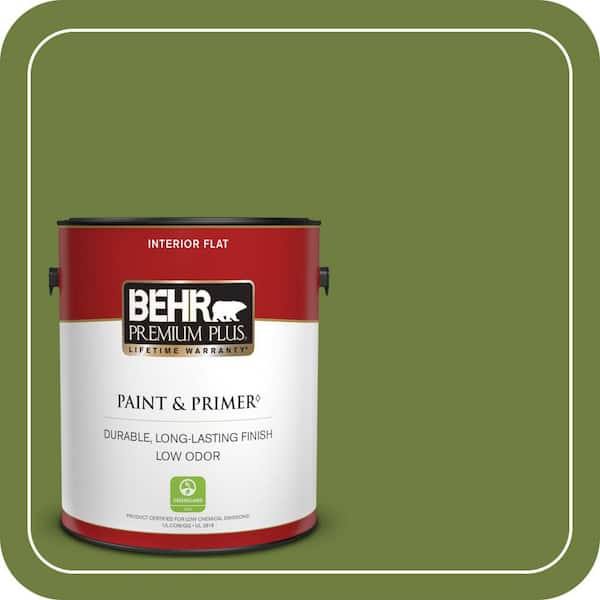 BEHR PREMIUM PLUS #410D-6 Moss Landing Enamel Interior/Exterior Paint & Primer Color Sample (4)