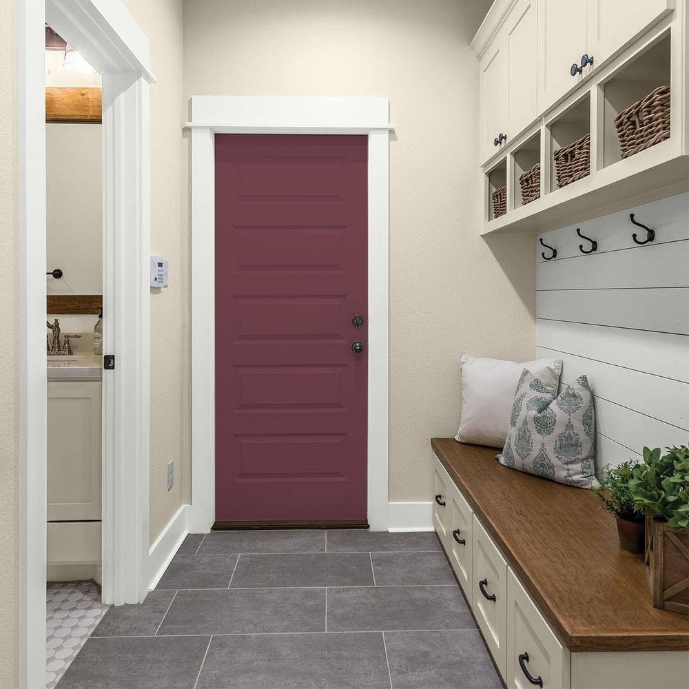 Glidden Diamond 1 gal. PPG1049-7 Red Red Wine Semi-Gloss Interior Paint with Primer (4)