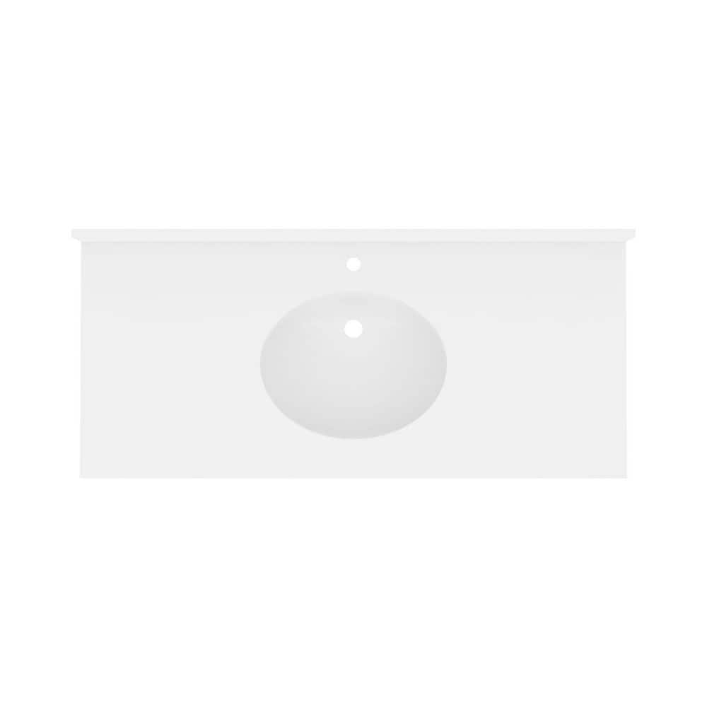 Swan Ellipse 49 in. W x 22 in. D Solid Surface Vanity Top with Sink in White (2)
