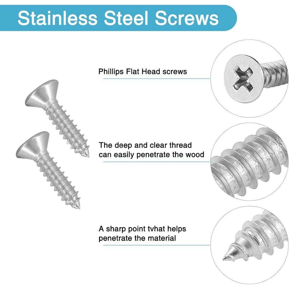 KIWDZFU 1.42 x 0.63 Inch Stainless Steel Flat Brace Metal Strap with 42 Screws 21-Pack for Wood Furniture Chair (3)