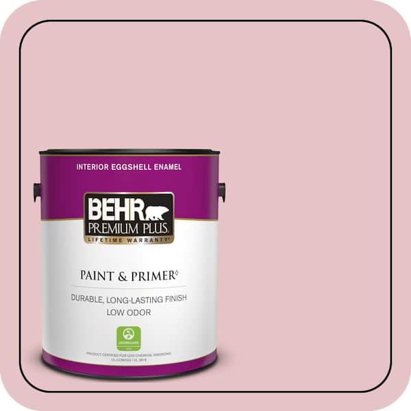 BEHR PREMIUM PLUS 1 gal. #S140-2 Cranapple Cream Eggshell Enamel Low Odor Interior Paint & Primer (2)
