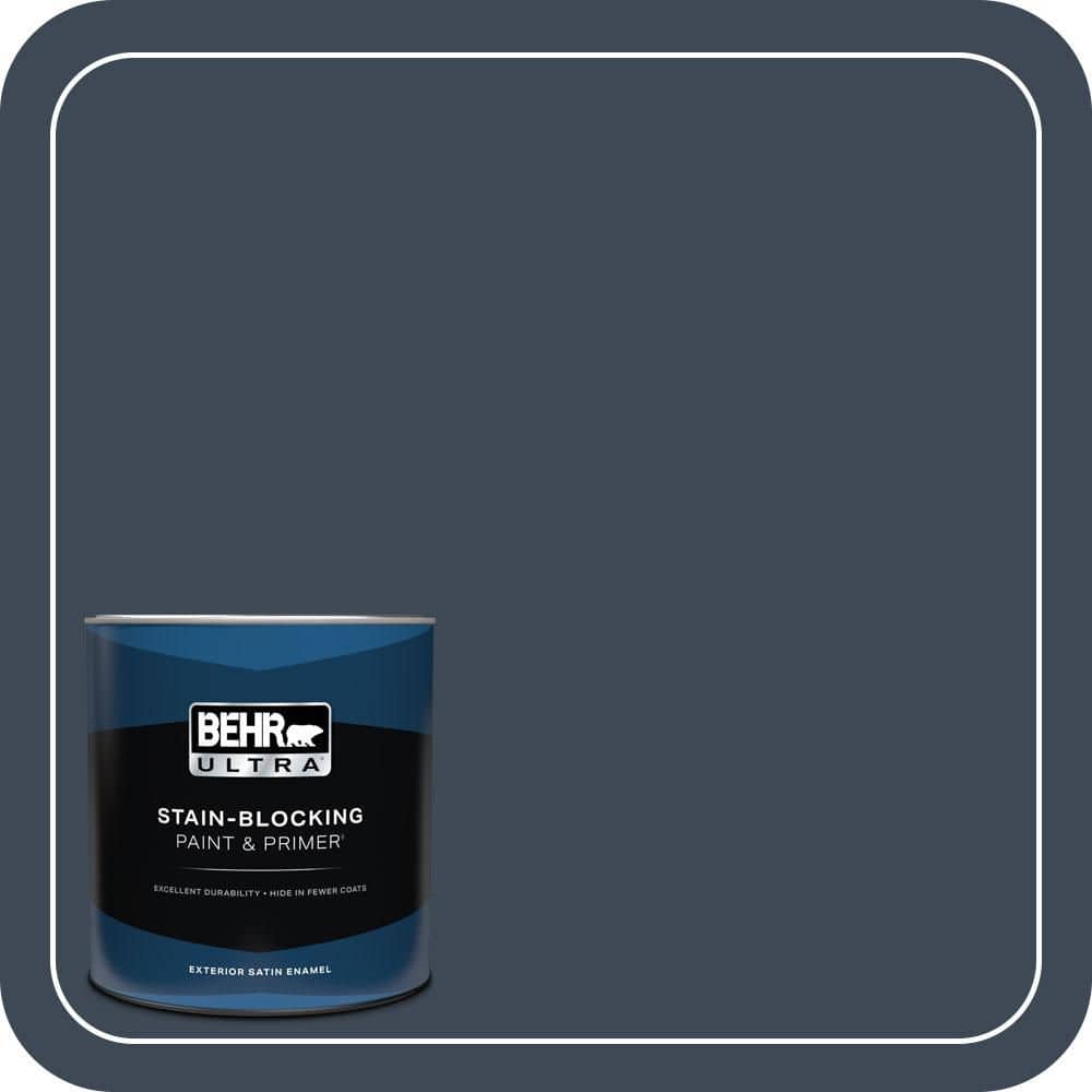 BEHR ULTRA 1 qt. #PPU14-20 Starless Night Satin Enamel Exterior Paint & Primer