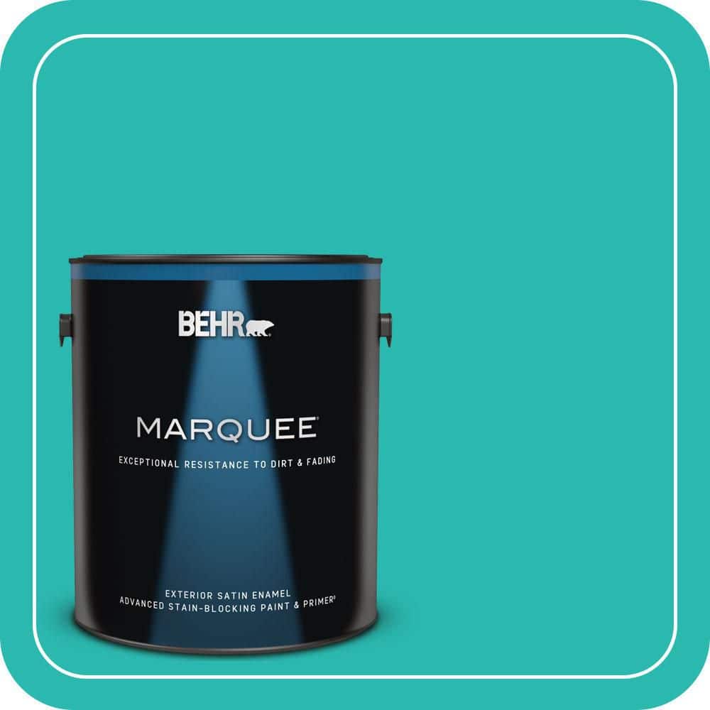 BEHR MARQUEE 1 gal. #P450-5 Island Aqua Satin Enamel Exterior Paint & Primer
