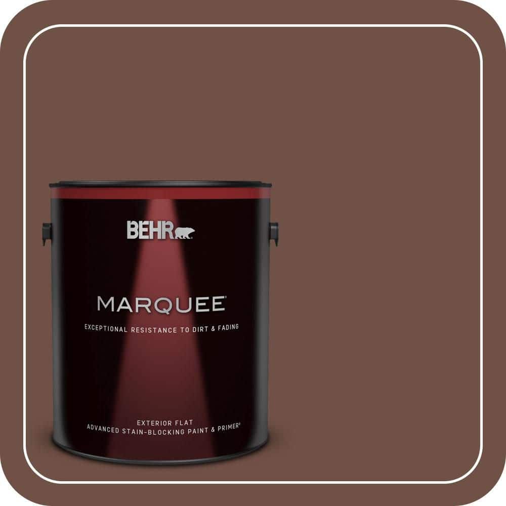 BEHR MARQUEE 1 gal. #PMD-108 Double Chocolate Flat Exterior Paint & Primer