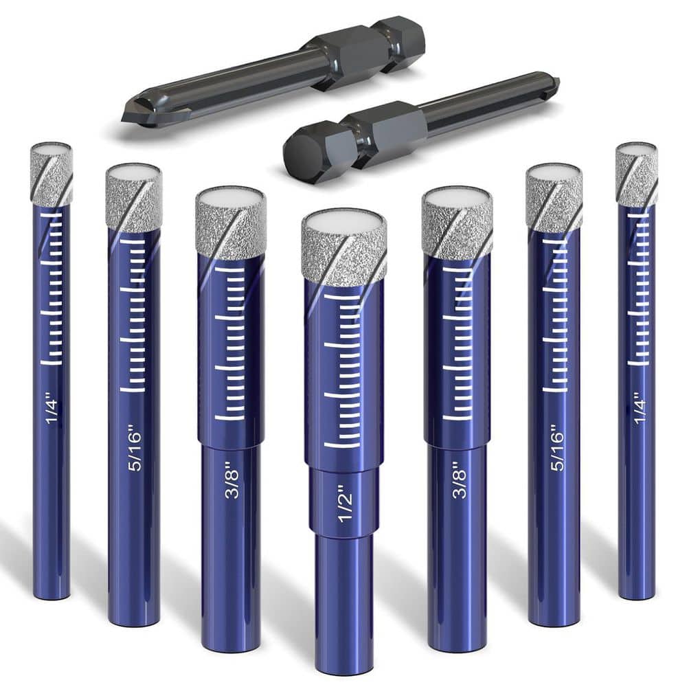 Laybus Diamond Drill Bit Set for Porcelain, Ceramic, Glass, Long-Lasting and efficient, Versatile Tile Drill Bits (9-Pack) (1)