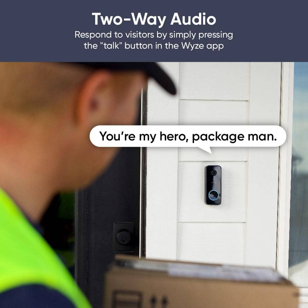 Wyze Wired Video Doorbell v2, 2K HD Video with Head-to-Toe view, 2-way Audio, Night Vision, Voice Assistants (4)