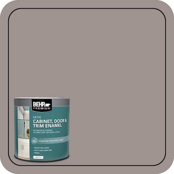 BEHR PREMIUM 1 qt. #N140-4 Tavern Taupe Satin Enamel Interior/Exterior Cabinet, Door & Trim Paint (2)