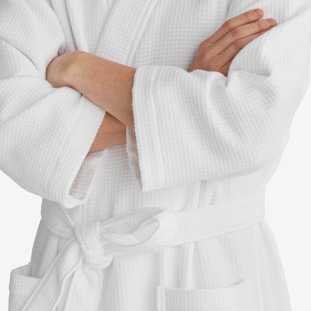 The Company Store Men's Extra Large White Waffle Robe (2)