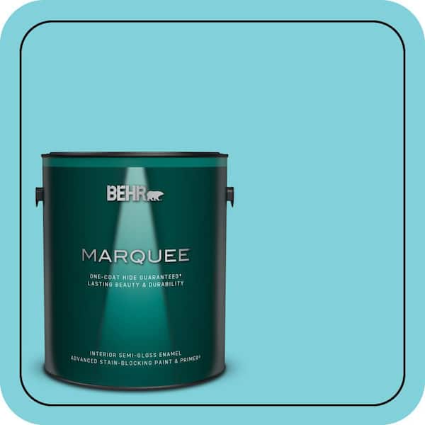 BEHR MARQUEE 1 gal. #P470-3 Sea of Tranquility Semi-Gloss Enamel Interior Paint & Primer (2)