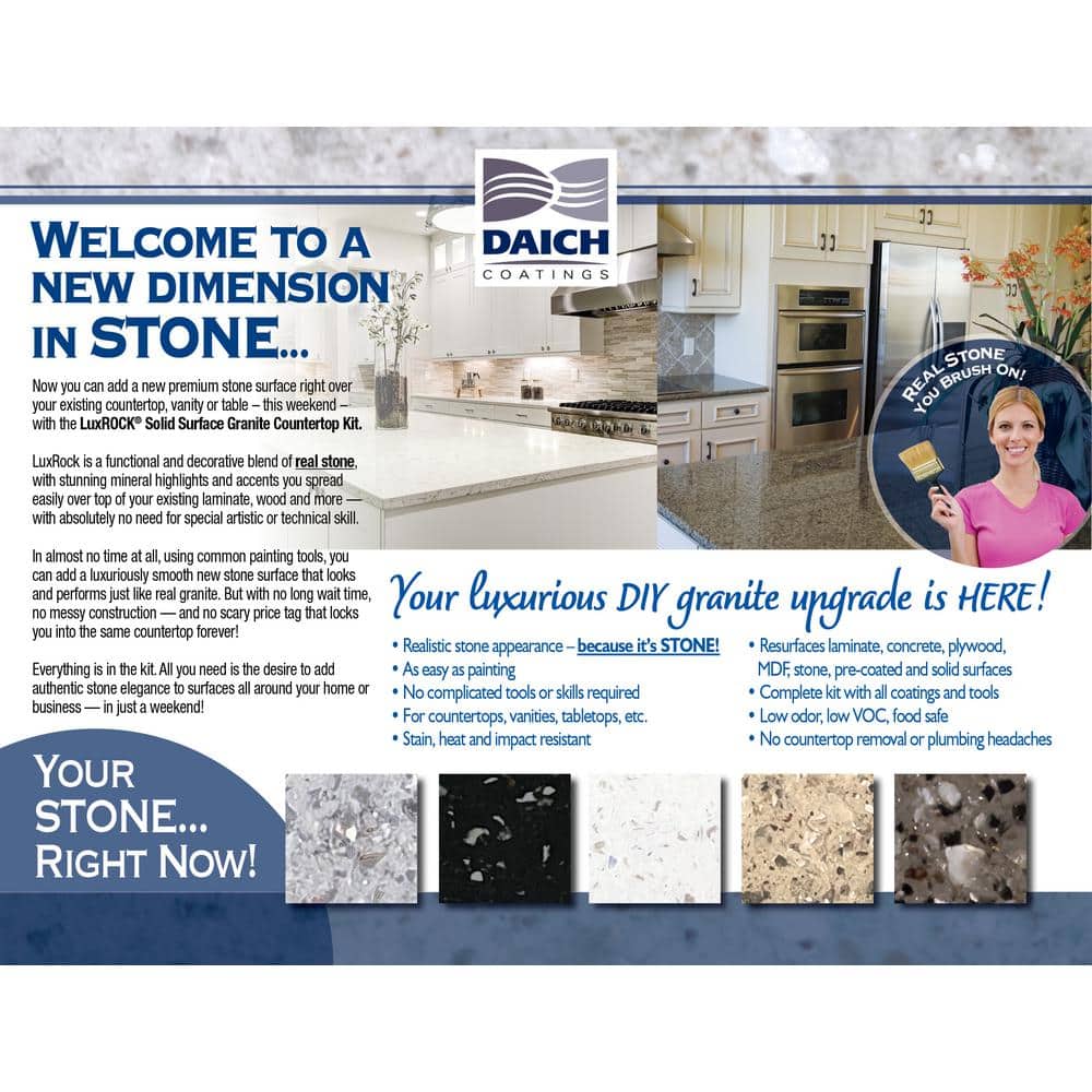DAICH LuxROCK 40 sq.ft. Basalt Mist Solid Surface Granite Countertop Kit (2)