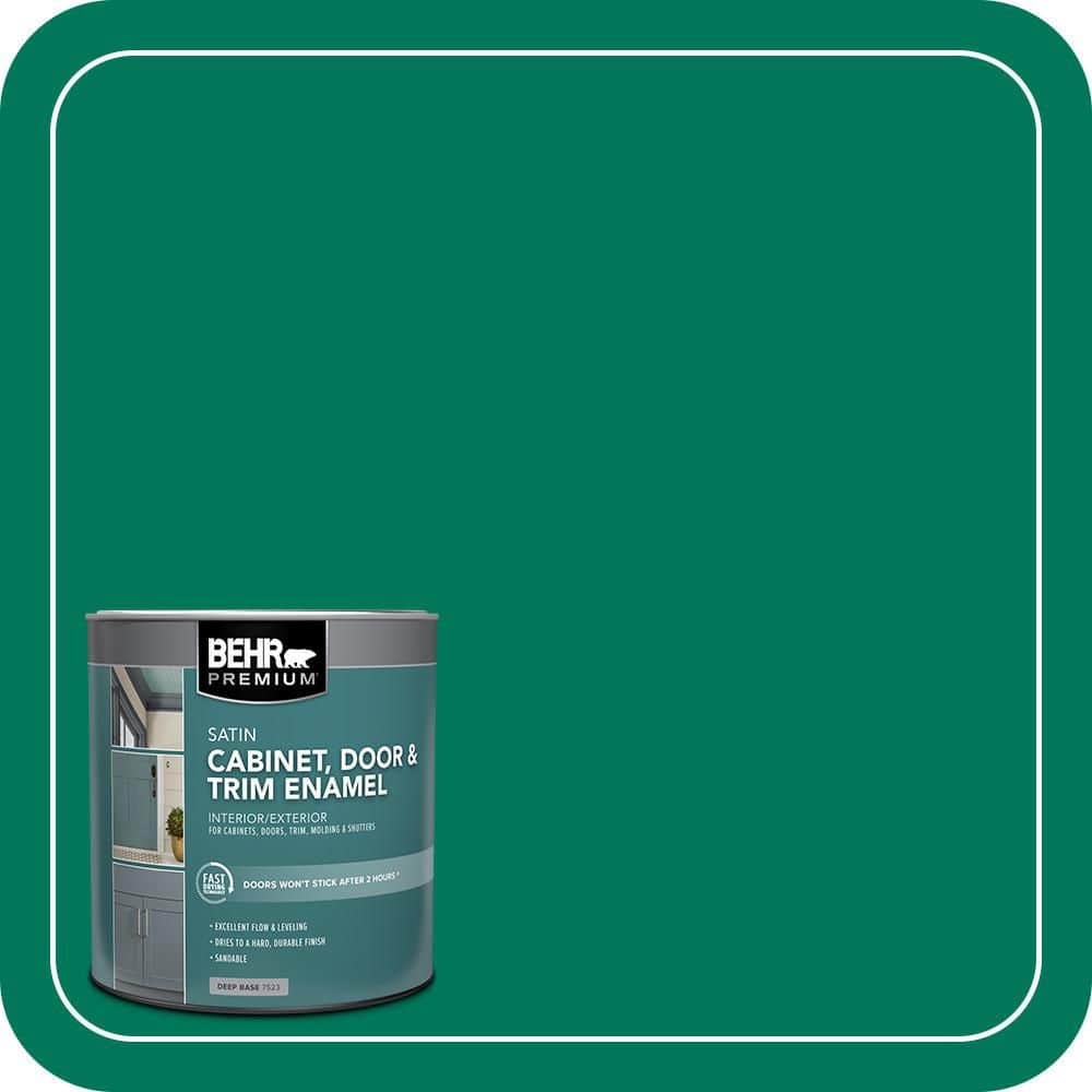 BEHR PREMIUM 1 qt. #OSHA-2 OSHA SAFETY GREEN Satin Enamel Interior/Exterior Cabinet, Door & Trim Paint