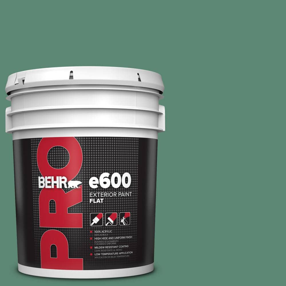 BEHR PRO 5 gal. #MQ6-43 Dark Jade Flat Exterior Paint