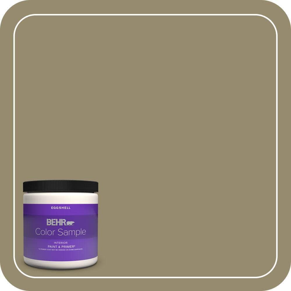 BEHR PREMIUM PLUS #PPU8-04 Urban Safari Flat Interior/Exterior Paint & Primer Color Sample (1)