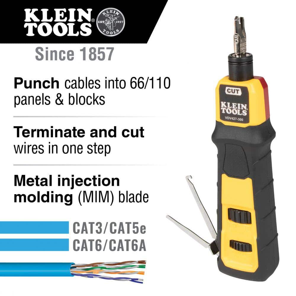 Klein Tools Impact Punchdown Tool, 66/110 MIM Blade, Hi/Low Impact-Force (2)