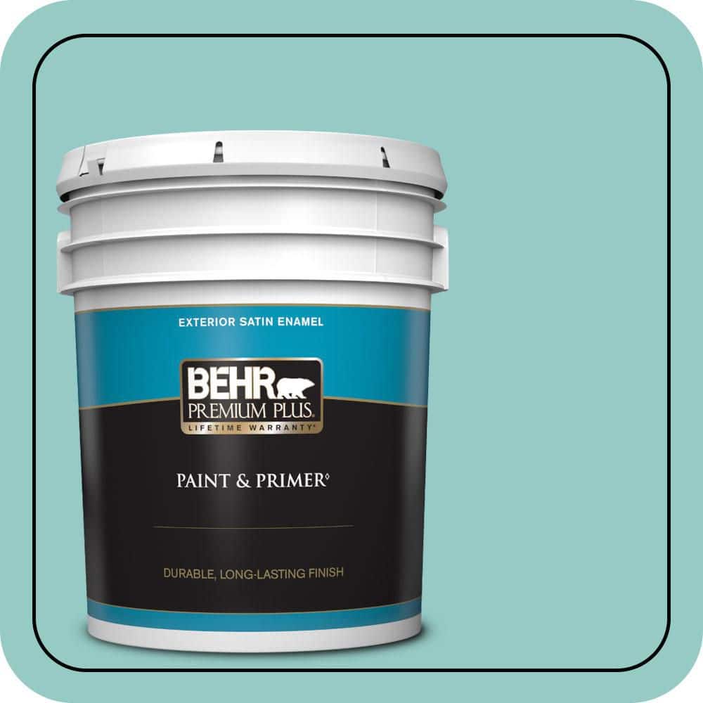 BEHR PREMIUM PLUS 5 gal. #500D-4 Jamaica Bay Satin Enamel Exterior Paint & Primer