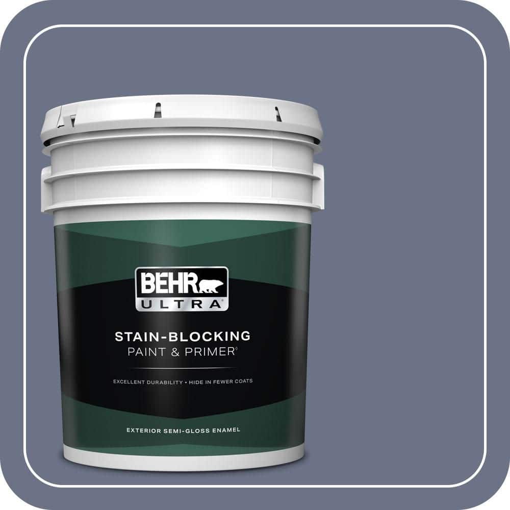 BEHR ULTRA 5 gal. #PPU16-17 Blue Aura Semi-Gloss Enamel Exterior Paint & Primer