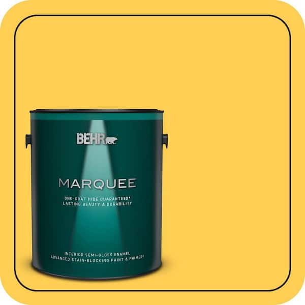BEHR MARQUEE 1 gal. #T16-05 Canary Diamond Semi-Gloss Enamel Interior Paint & Primer (2)