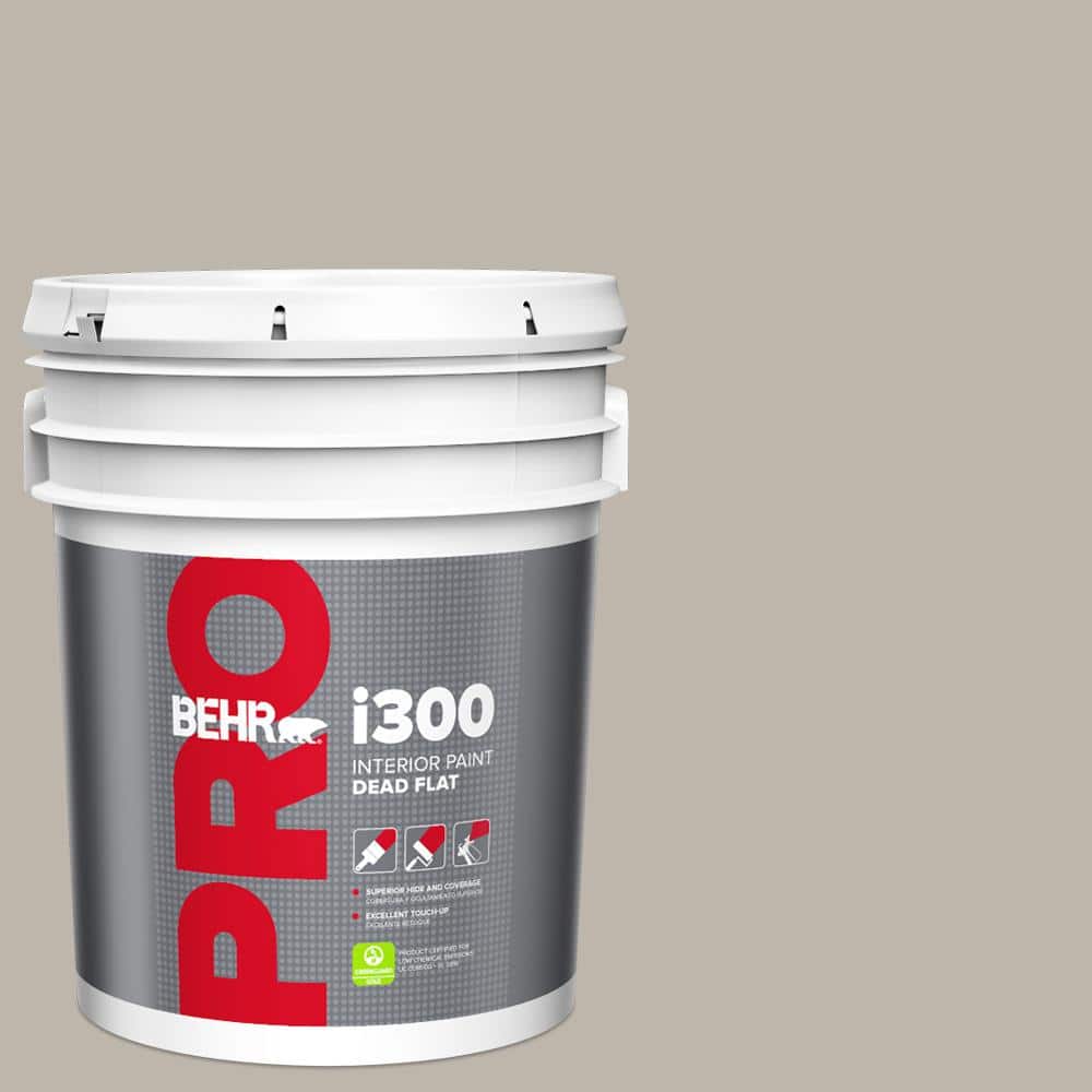 BEHR PRO 5 gal. #HDC-CT-21 Grey Mist Dead Flat Interior Paint